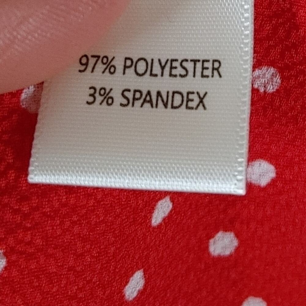 Monteau Los Angeles Size Medium M Red White Polka Dot Blouse Off Shoulder Top - Picture 10 of 11